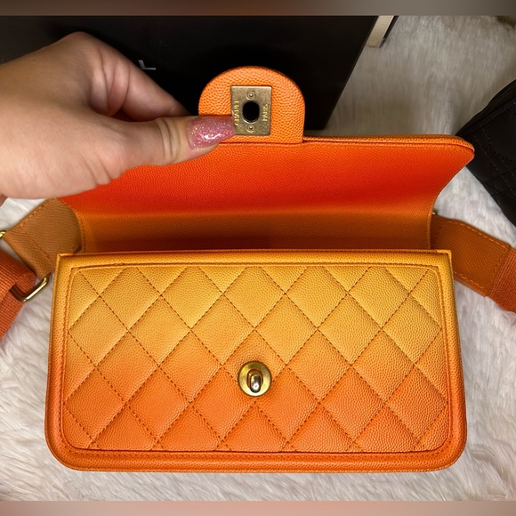 ❌SOLD!🔥CHANEL•Ombre Caviar Skin Quilted Bag Small - Picture 7 of 10